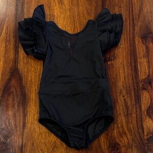 Roxie Melissa Leotard CM Black Ruffled Sleeve
